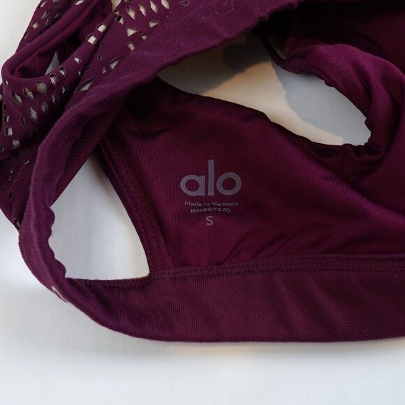Alo Yoga Purple Patina Laser Cutout Sports Bra - Size Small - Picture 3 of 3